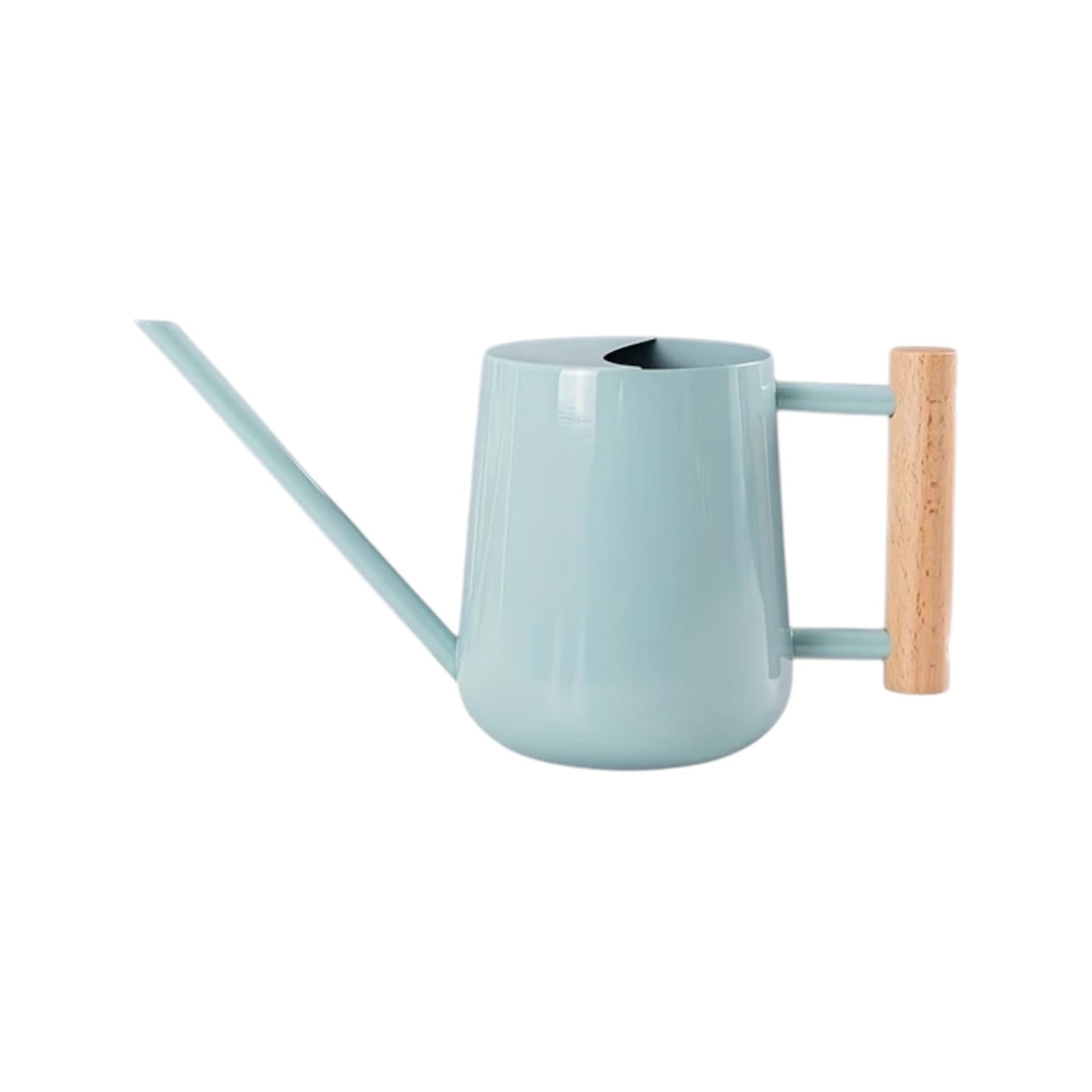 TIVVA BLUE – Gießkanne aus Edelstahl, 1 L, hellblau mit Holzgriff