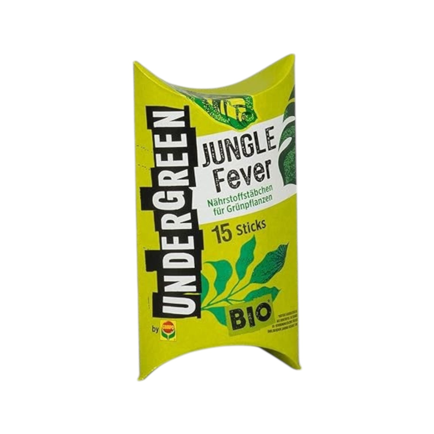 Undergreen by COMPO Jungle Fever, Dünger, Nährstoffstäbchen für Grünpflanzen, Bio-Düngestäbchen, 15 Stück