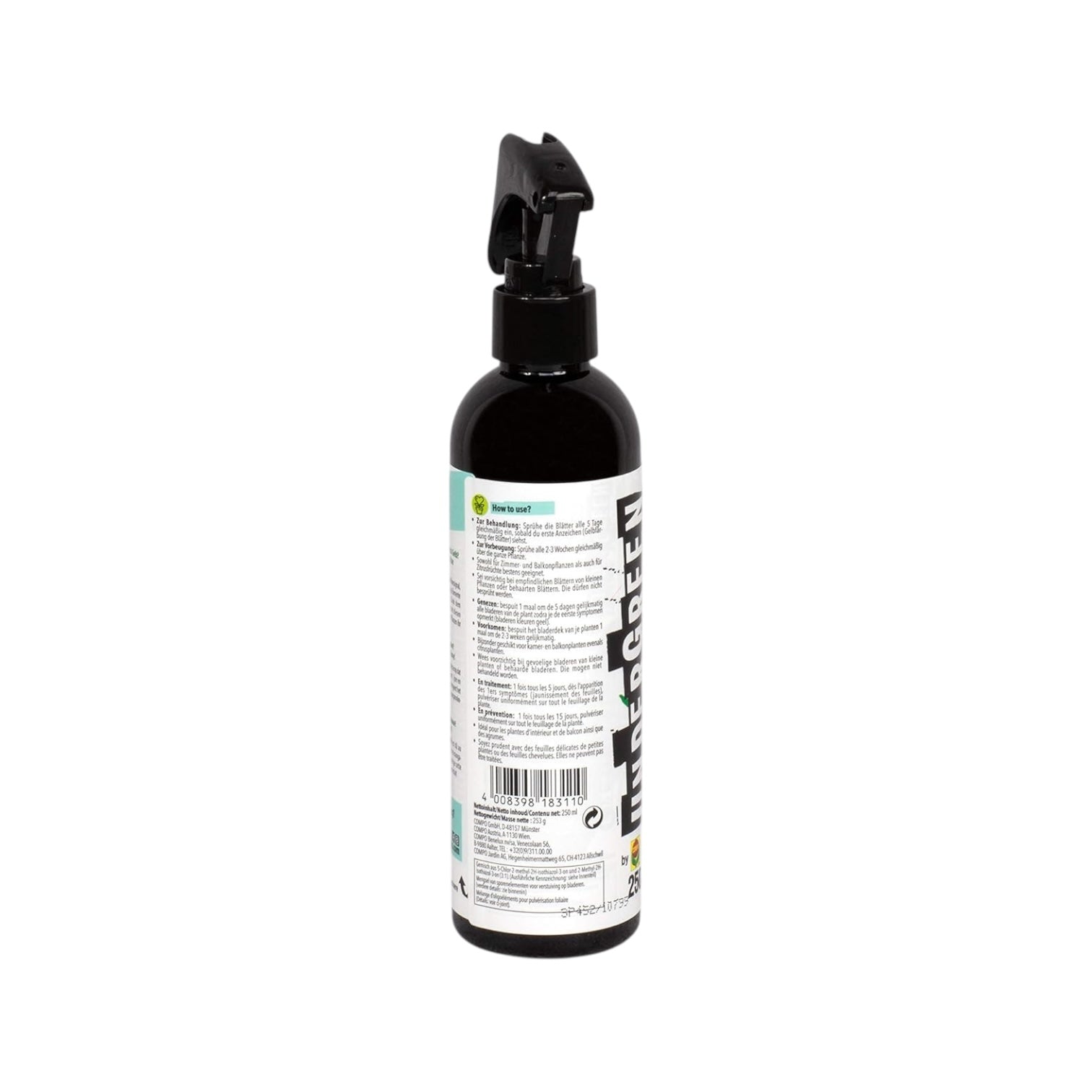 Undergreen by Compo Green Repair, Futter für kräftige, sattgrüne Blätter, Anti-Chlorose-Spray, Bio, Sprühflasche, 250 ml