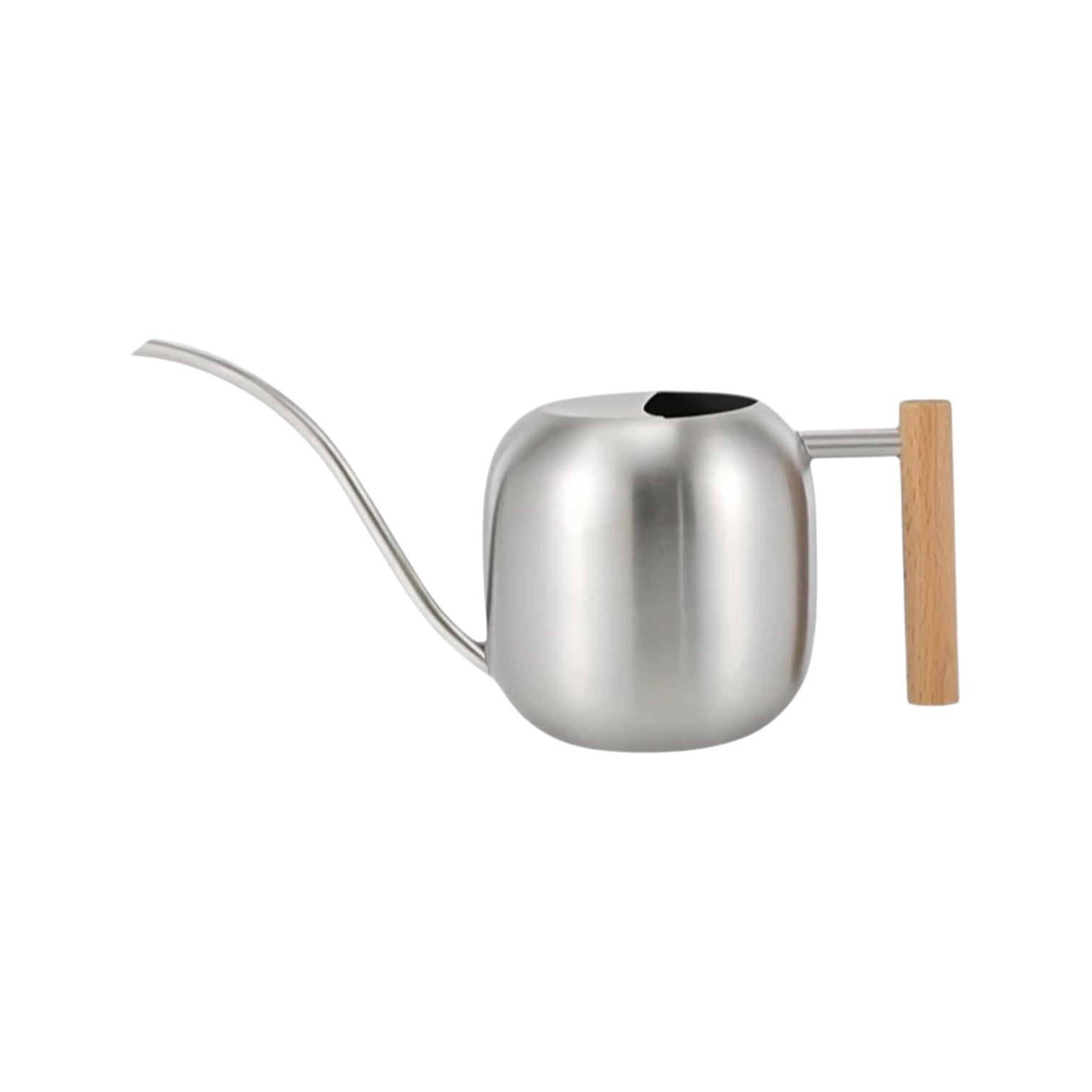 TIVVA 1200 – Edelstahl-Gießkanne, 1,2 L, versch. Farben, mit Holzgriff & langer Ausgussdüse