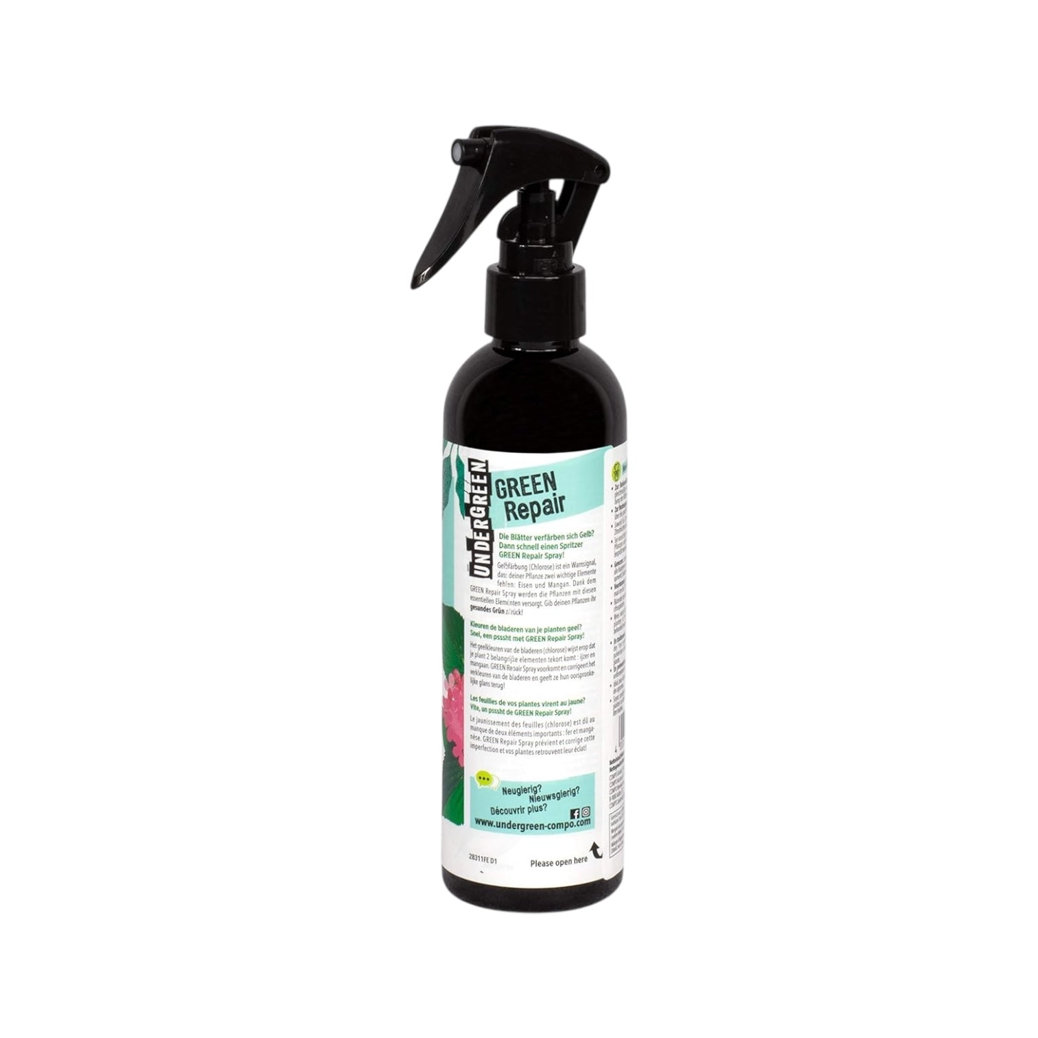 Undergreen by Compo Green Repair, Futter für kräftige, sattgrüne Blätter, Anti-Chlorose-Spray, Bio, Sprühflasche, 250 ml