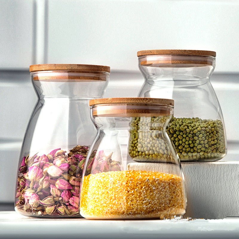 Vorratsdose aus Brosilikat im japanischen Stil mit Holzverschluss -KAKTOS Living