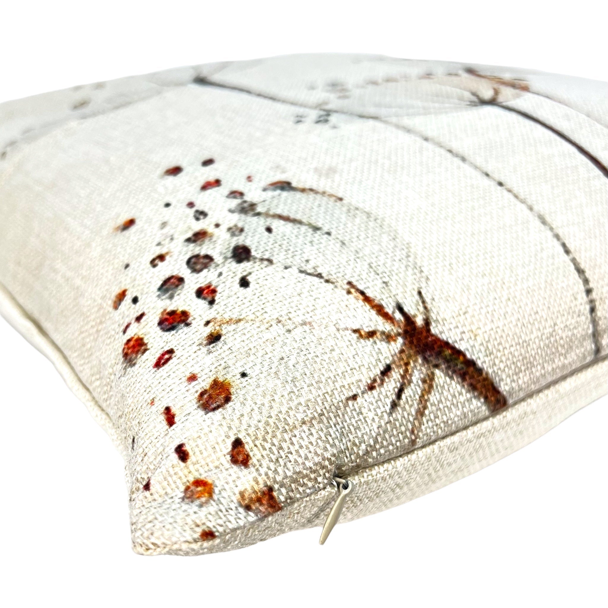 Kissenhülle, Leinen mit Pflanzenmotiv, beige, 45x45 cm -KAKTOS Pflanzen & Zubehör