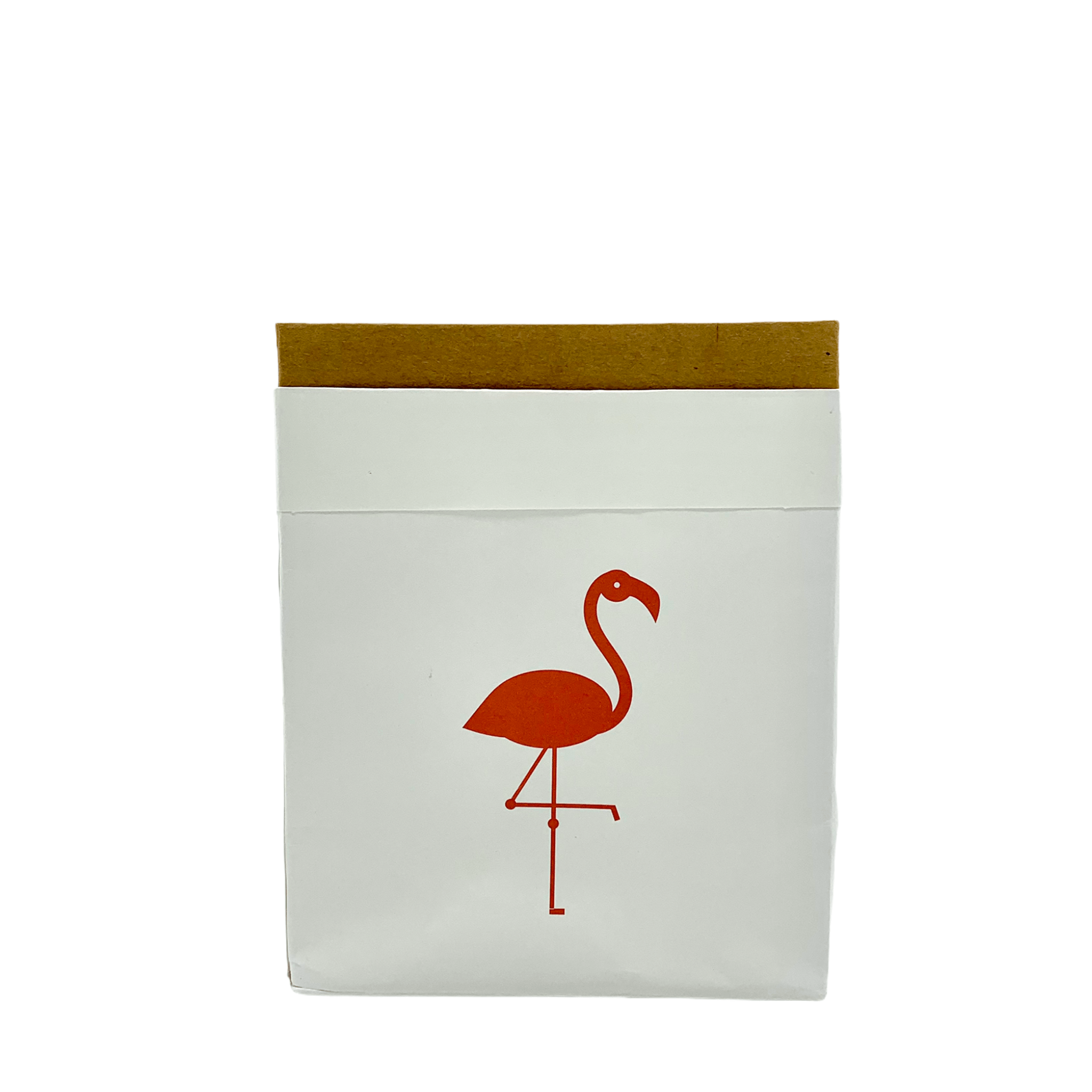 Kraftpapier Tüte beschichtet - 14x9x17 - Flamingo -KAKTOS Pflanzen & Zubehör