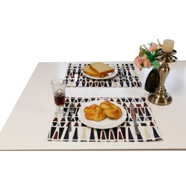 Outdoor Wende-Tischset 2er-Pack mit geometrischen Formen, braun, schwarz, beige, 33x45 cm, Oekotex 100 -KAKTOS Pflanzen & Zubehör