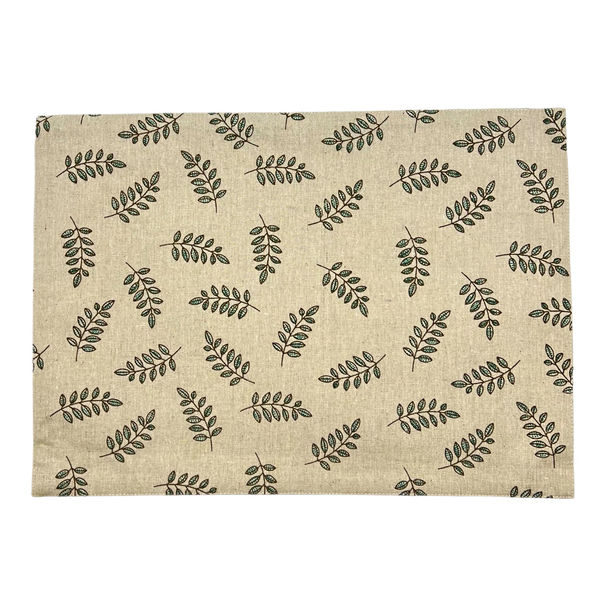 Tischset 2er-Pack mit Ranken, weiss/grün, 33x45 cm, Oekotex 100 -KAKTOS Pflanzen & Zubehör