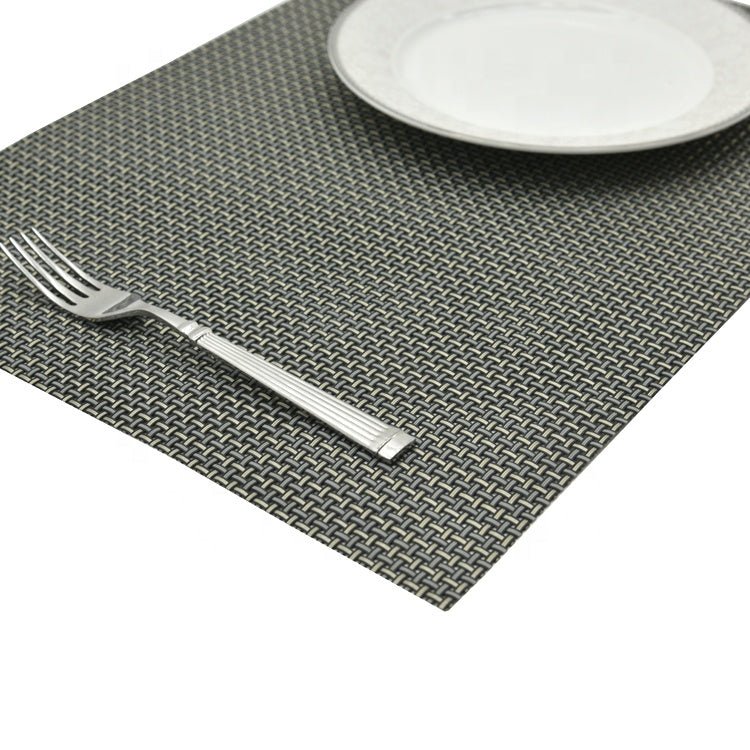 Tischset 2er-Pack, PVC, grau-metallic, 33x45 cm, Oekotex 100 -KAKTOS Pflanzen & Zubehör