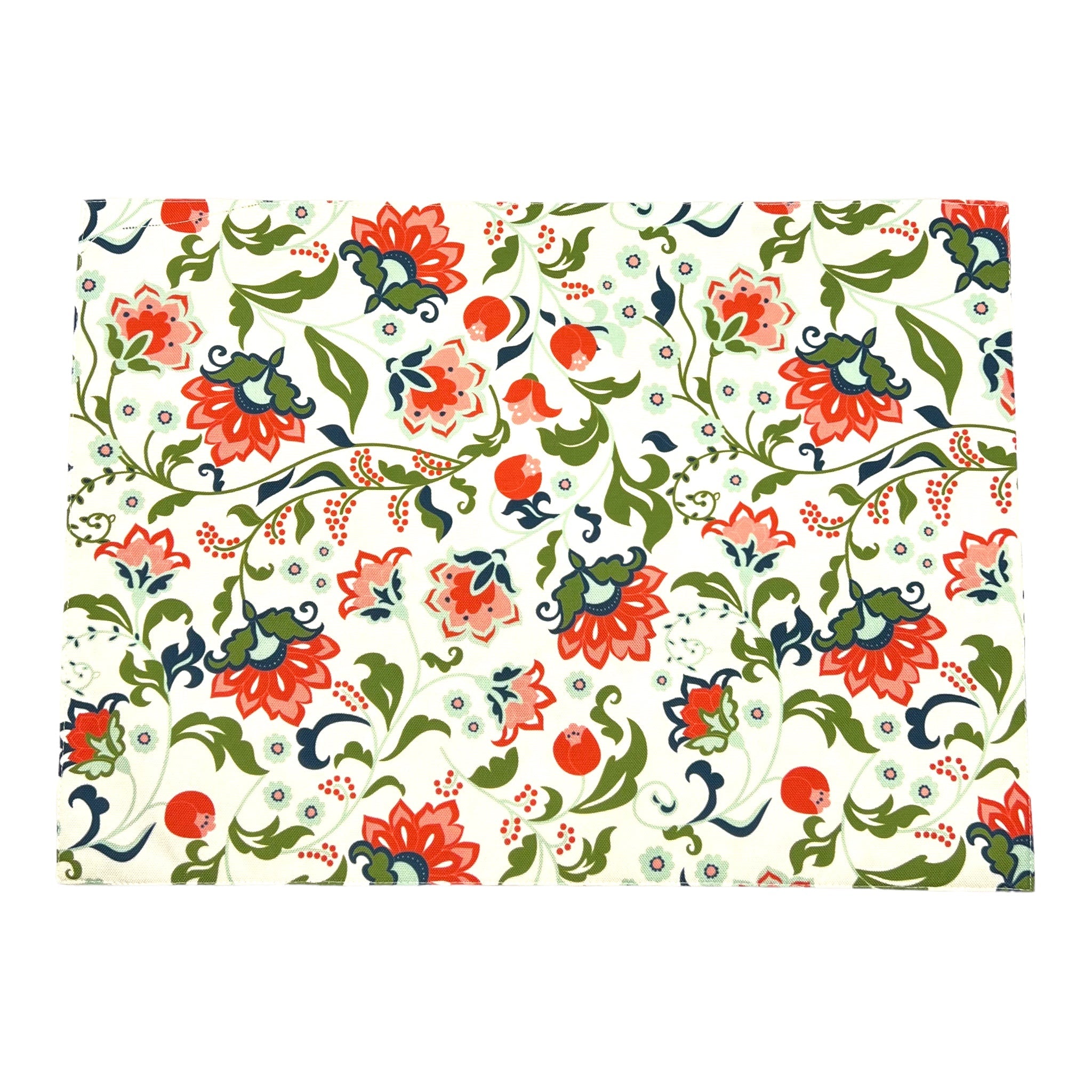 Tischset mit Blumenprint 2er-Pack, grau/rot/grün, 33x45 cm -KAKTOS Pflanzen & Zubehör