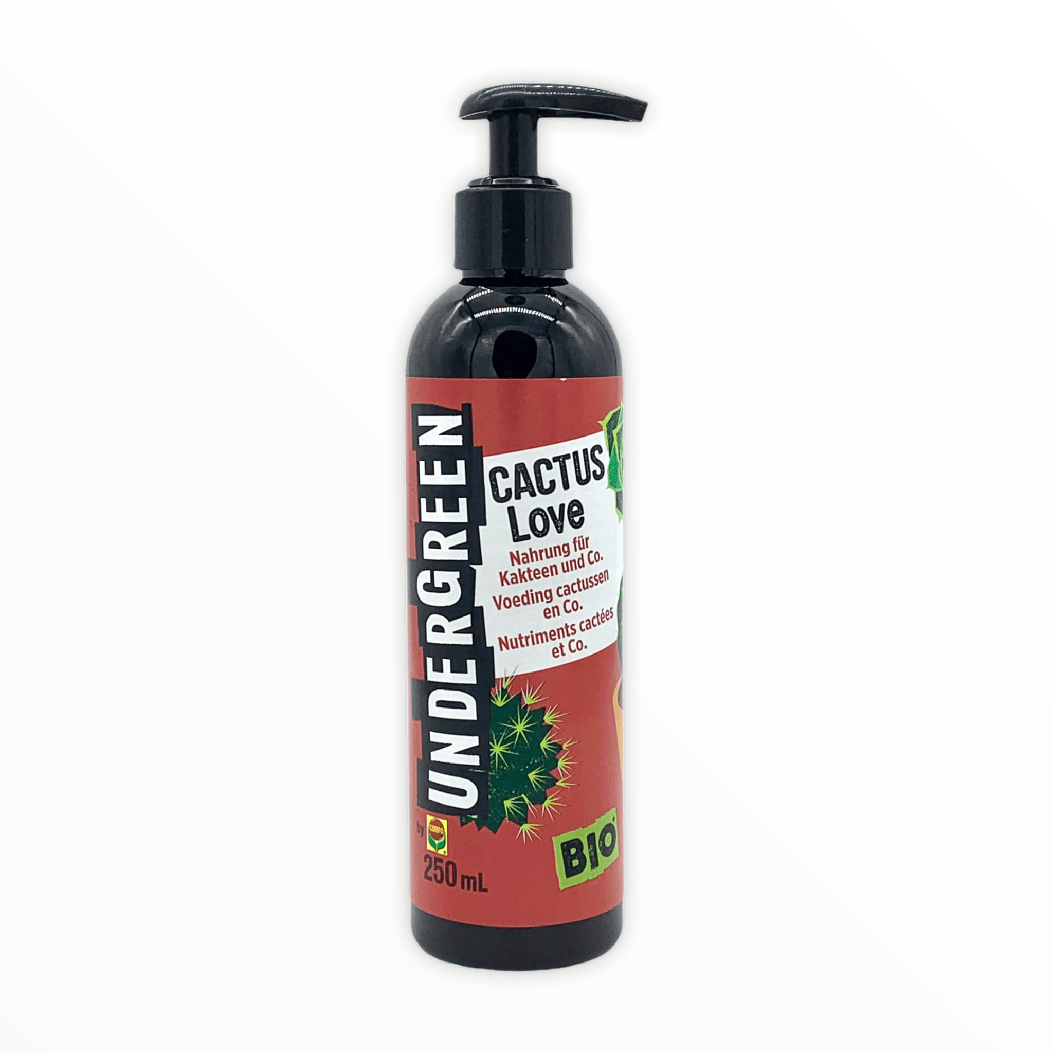 Undergreen by Compo Cactus Love, Nahrung für alle Kakteen und Sukkulenten, Bio-Flüssigdünger, 250 ml -KAKTOS Pflanzen & Zubehör