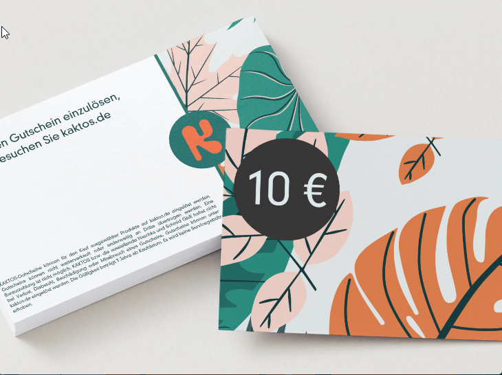 KAKTOS Geschenkgutschein – 10 €, 30 € oder 50 €, digital zum Verschenken