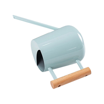 TIVVA BLUE – Gießkanne aus Edelstahl, 1 L, hellblau mit Holzgriff