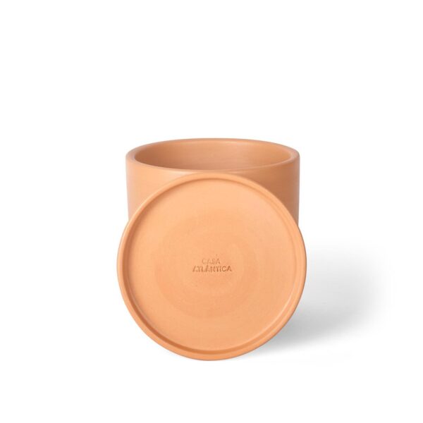 DINIS – Blumentopf für Innen- und Außenbereiche, Ton, Terrakotta Natur, Ø 18 cm, handgefertigt mit Untersetzer