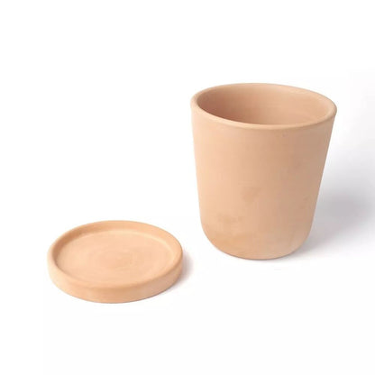 ODEMIRA – Blumentopf, Ton, Terrakotta Natur, Ø 15 cm, handgefertigt mit Untersetzer