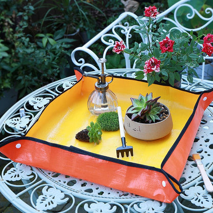 PLANTPAD – Pflanzmatte zum Umtopfen, Gelb-Orange, verschiedene Größen, wasserdicht &amp; faltbar, Unterlage für sauberes Gärtnern