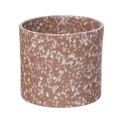 MARCELINO – Pflanztopf, Steinzeug, Braun gesprenkelt, Ø 13 cm, handgefertigt glasiert