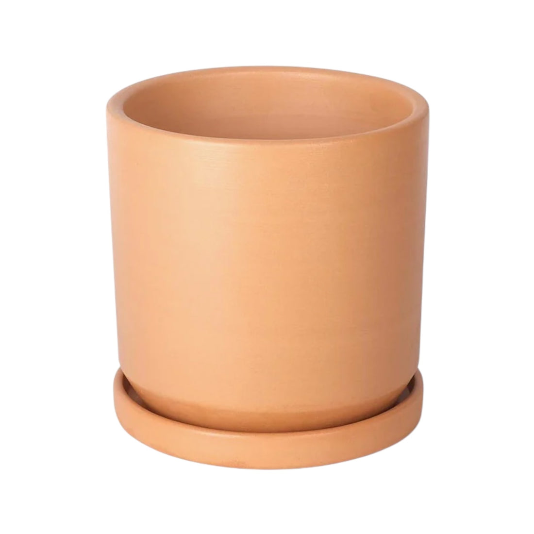 DINIS – Blumentopf für Innen- und Außenbereiche, Ton, Terrakotta Natur, Ø 18 cm, handgefertigt mit Untersetzer