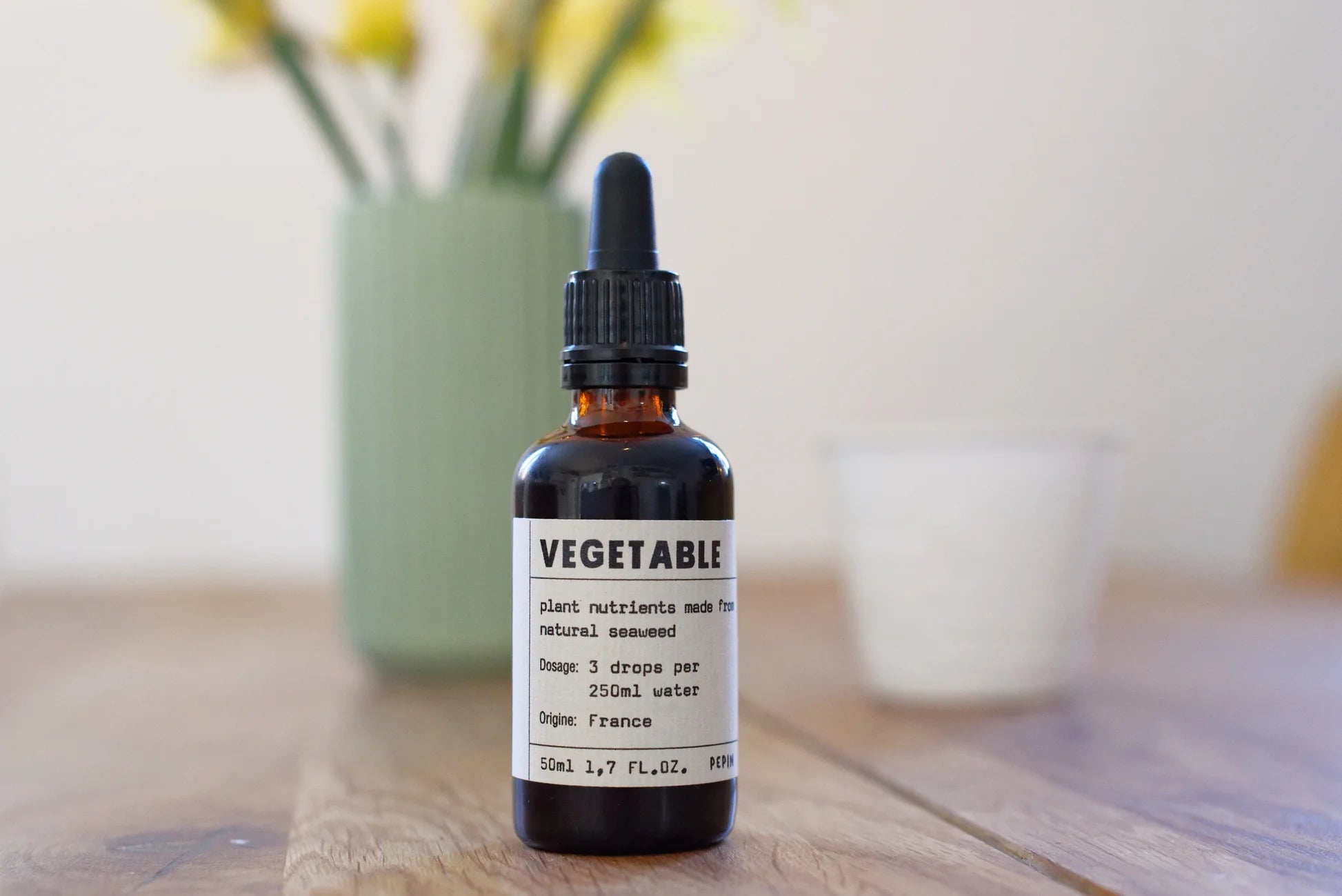 PEPIN – Flüssigdünger für Gemüse &amp; Kräuter, 50 ml, biologisch aus Algen &amp; Pflanzenextrakten