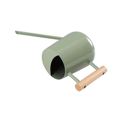 TIVVA GREEN – Gießkanne aus Edelstahl, 1 L, grün mit Holzgriff