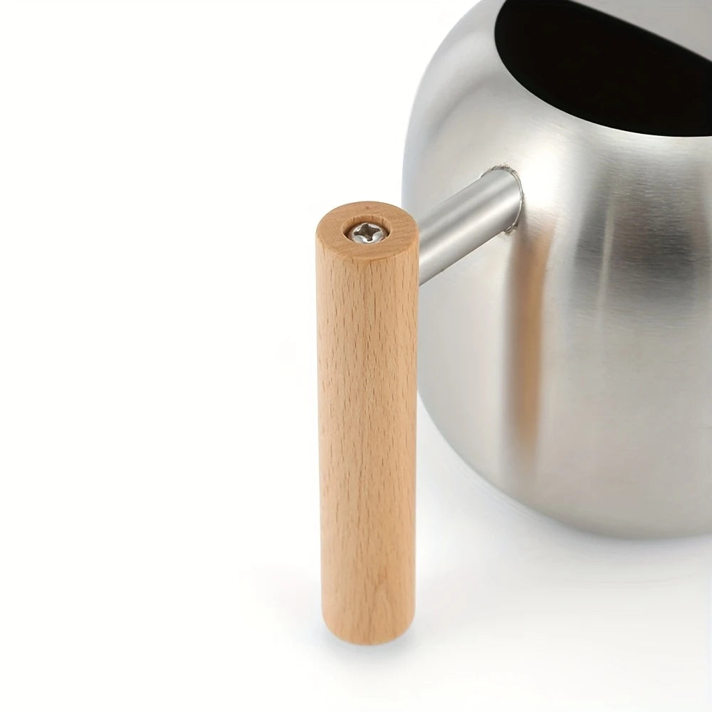 TIVVA 1200 – Edelstahl-Gießkanne, 1,2 L, versch. Farben, mit Holzgriff &amp; langer Ausgussdüse