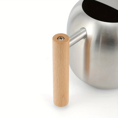 TIVVA 1200 – Edelstahl-Gießkanne, 1,2 L, versch. Farben, mit Holzgriff &amp; langer Ausgussdüse