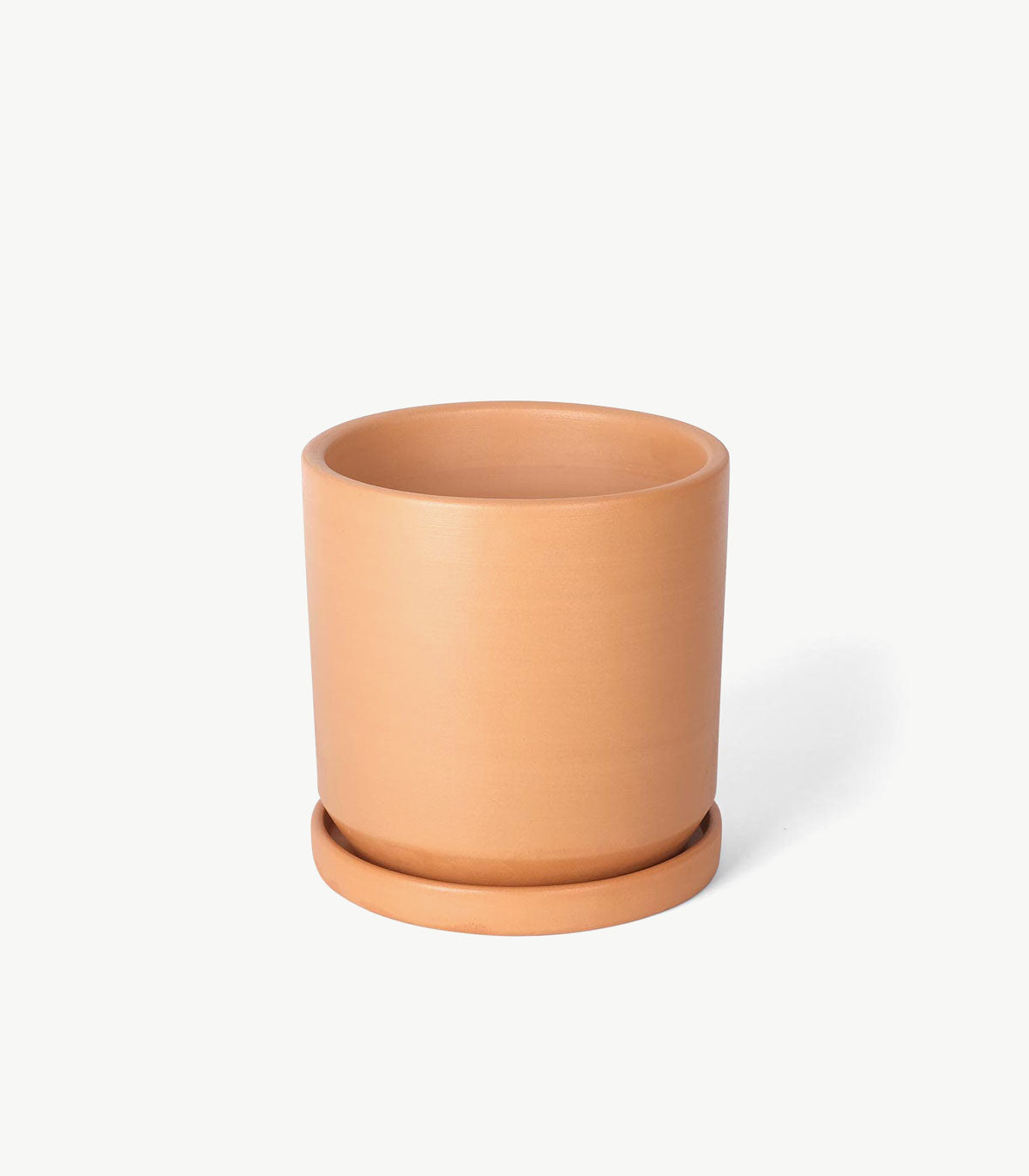 DINIS – Blumentopf für Innen- und Außenbereiche, Ton, Terrakotta Natur, Ø 18 cm, handgefertigt mit Untersetzer