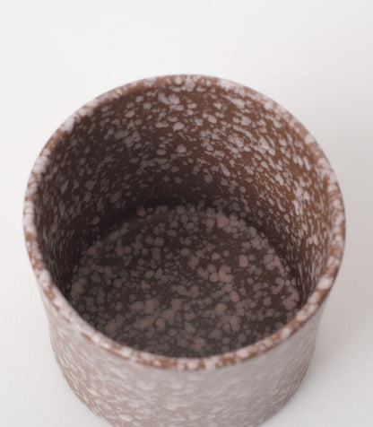 MARCELINO – Pflanztopf, Steinzeug, Braun gesprenkelt, Ø 13 cm, handgefertigt glasiert