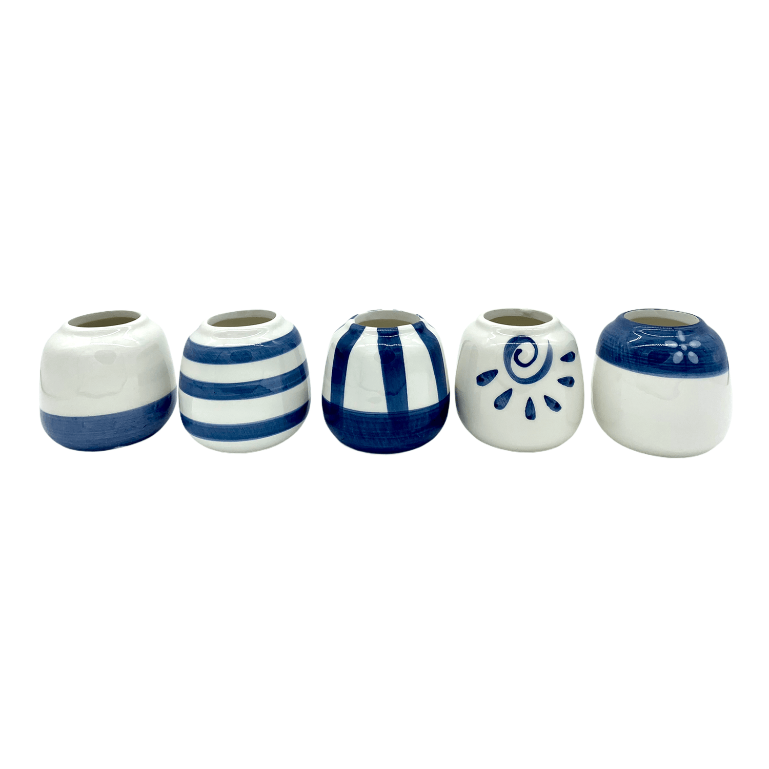 5er Set Mini-Sukkulententopf mit Loch- Ø6cm - Japanisch blau -KAKTOS Pflanzgefäße &amp; Zubehör
