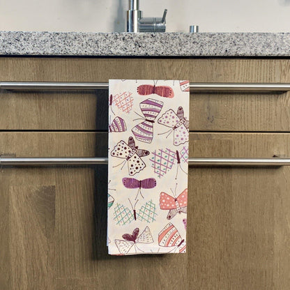 Ikaria - Geschirrtuch - Violette Schmetterlinge - 100% Baumwolle -KAKTOS Pflanzen &amp; Zubehör