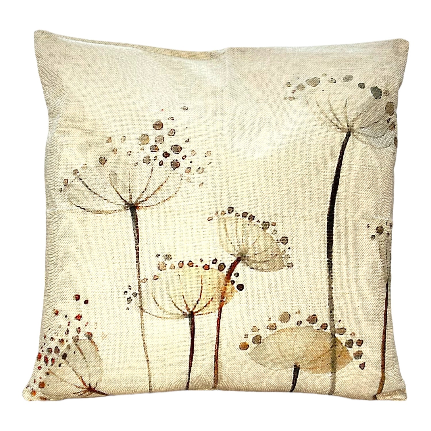 Kissenhülle, Leinen mit Pflanzenmotiv, beige, 45x45 cm -KAKTOS Pflanzen &amp; Zubehör