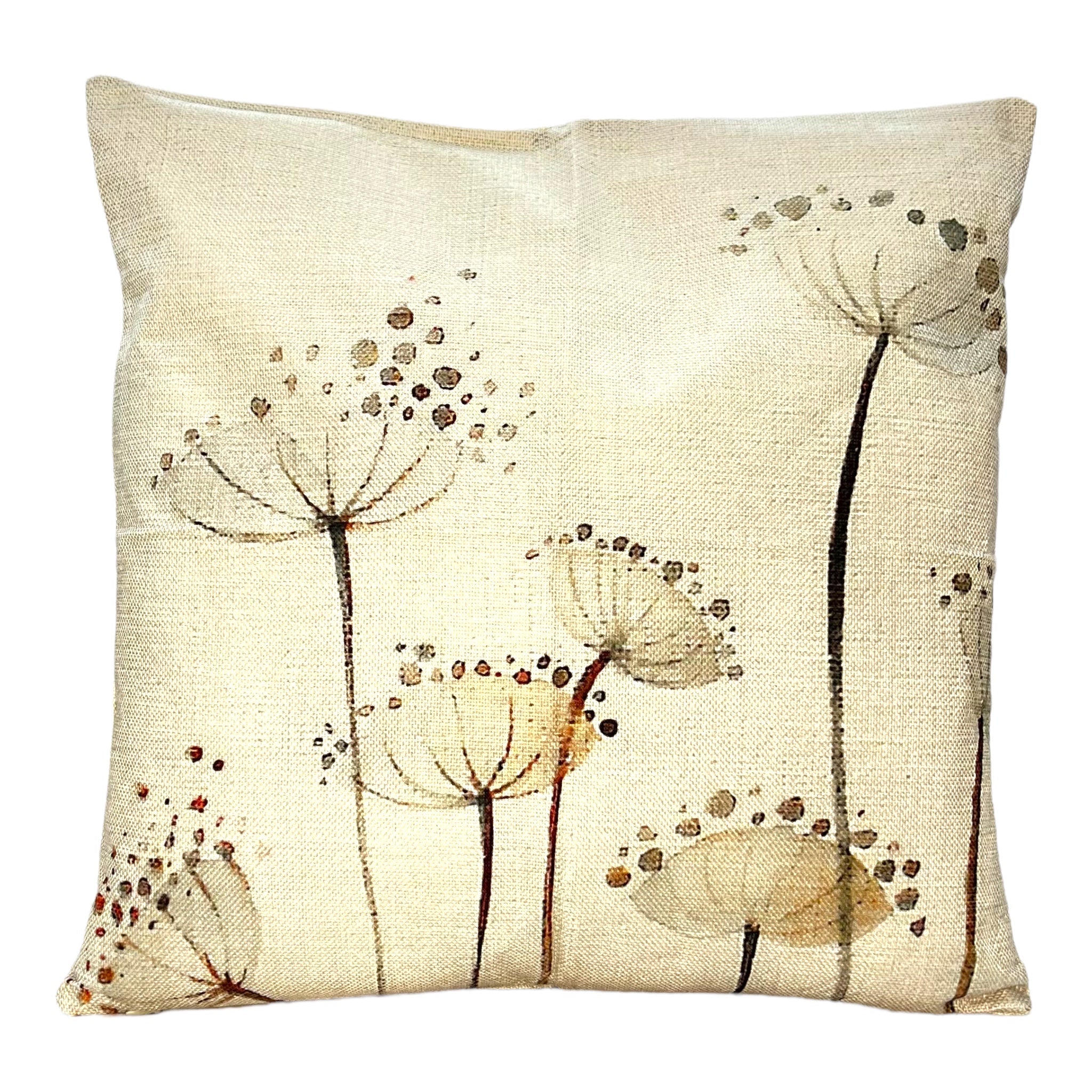 Kissenhülle, Leinen mit Pflanzenmotiv, beige, 45x45 cm -KAKTOS Pflanzen &amp; Zubehör