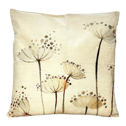 Kissenhülle, Leinen mit Pflanzenmotiv, beige, 45x45 cm -KAKTOS Pflanzen &amp; Zubehör