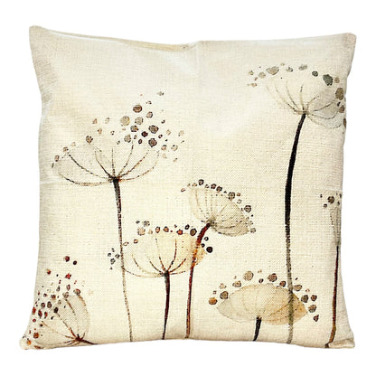 Kissenhülle, Leinen mit Pflanzenmotiv, beige, 45x45 cm -KAKTOS Pflanzen &amp; Zubehör