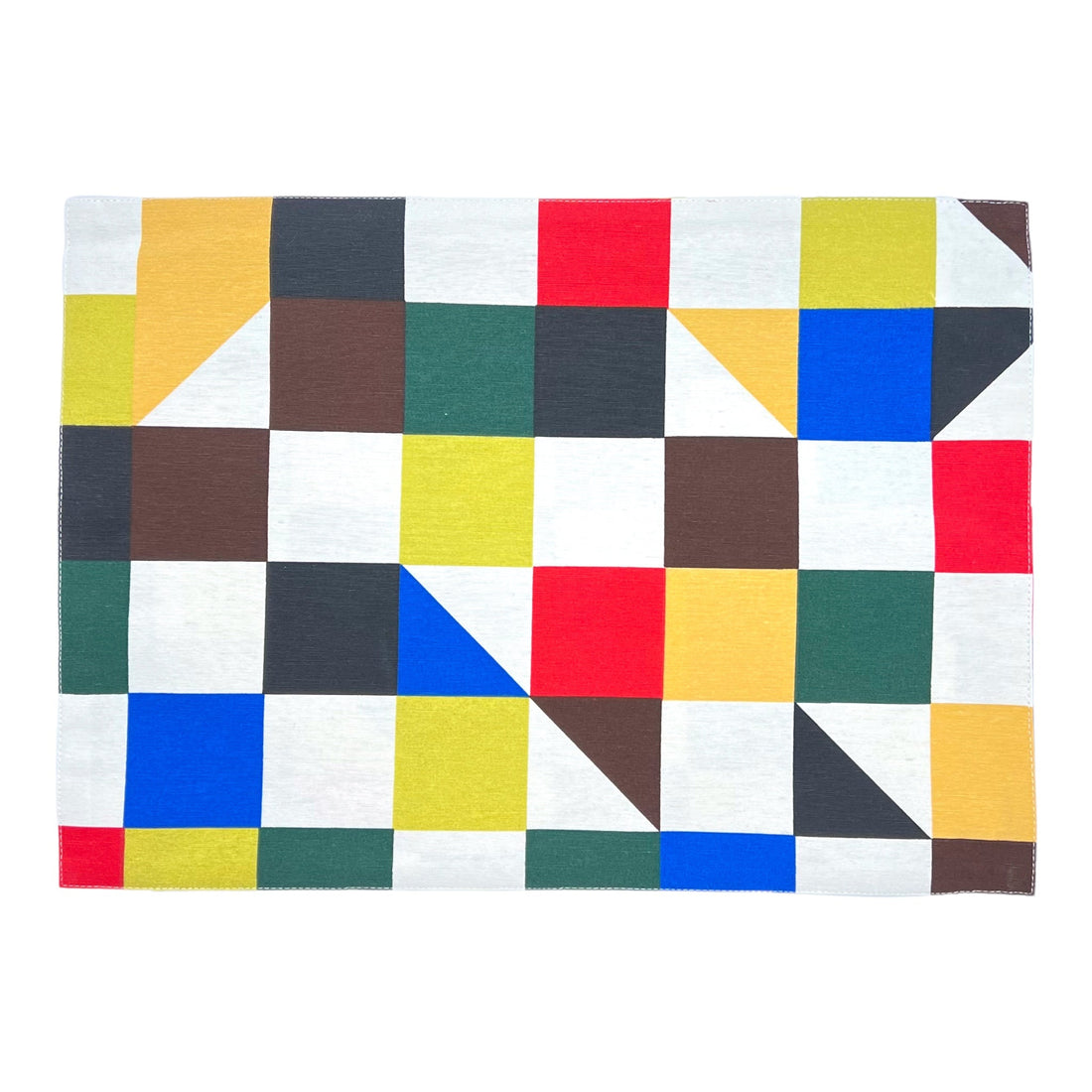 Outdoor Wende-Tischset 2er-Pack mit farbigen Quadraten, mehrfarbig, 33x45 cm, Oekotex 100 -KAKTOS Pflanzen &amp; Zubehör