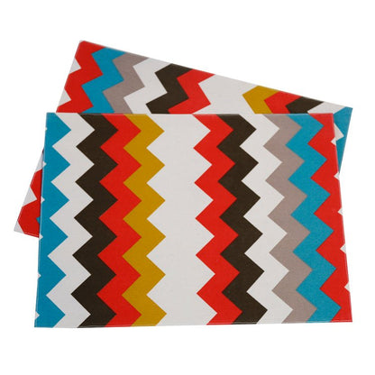 Outdoor Wende-Tischset 2er-Pack mit ZickZack-Muster, mehrfarbig, 33x45 cm, Oekotex 100 -KAKTOS Pflanzen &amp; Zubehör