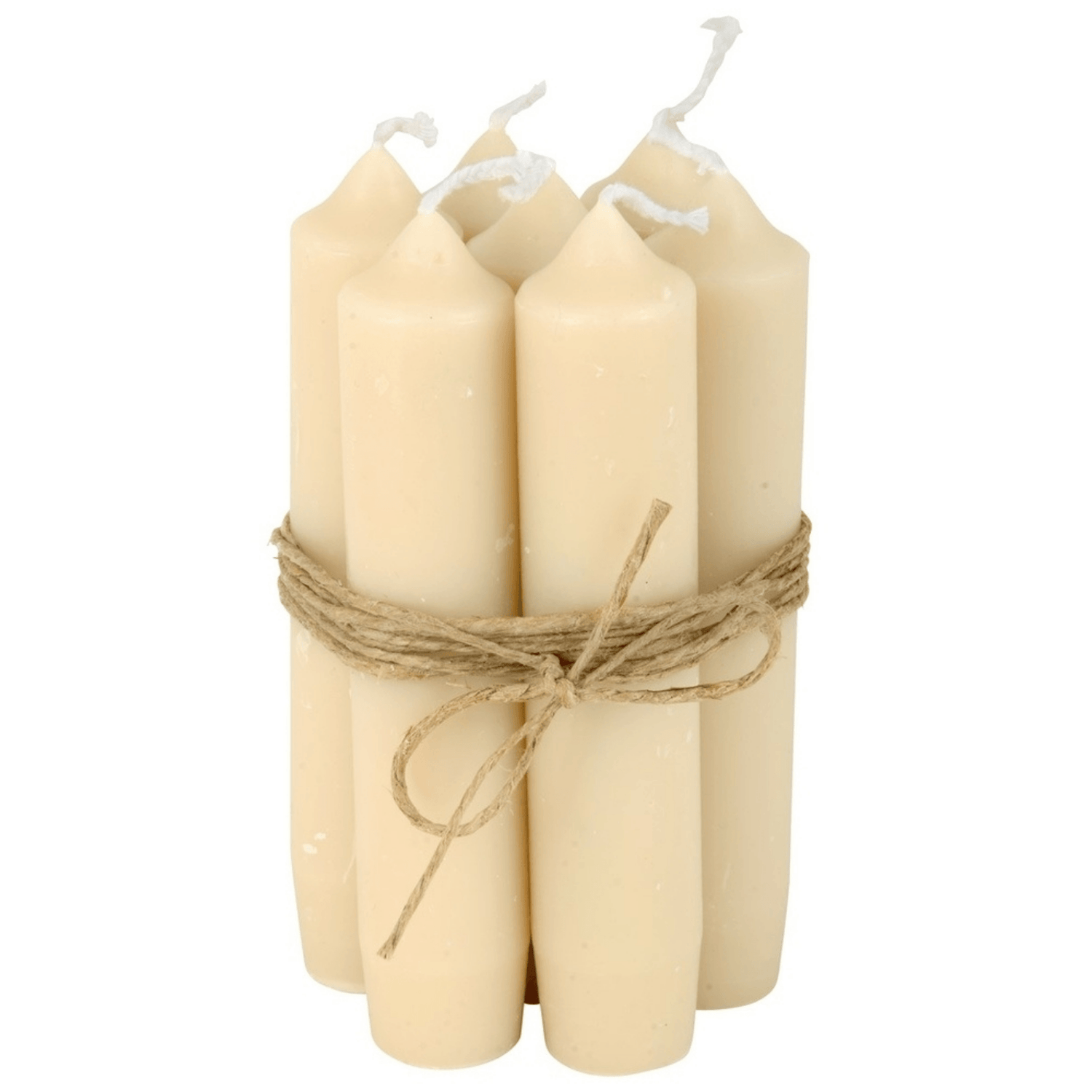 Stabkerze 7er Set durchgefärbt - beige -KAKTOS Pflanzen &amp; Zubehör
