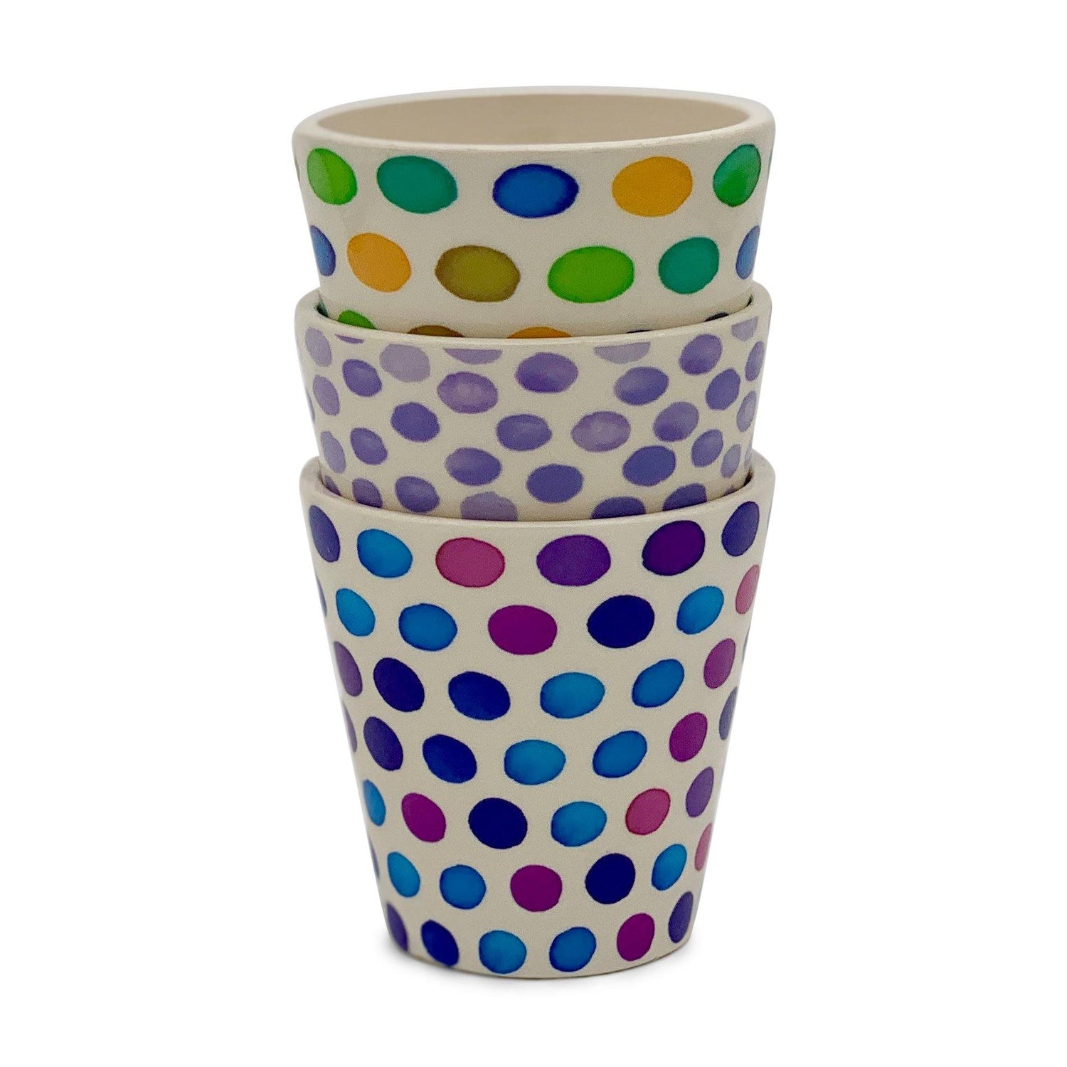 Sukkulententopf Ø 6cm mit Farbtupfern, 3er-Set -KAKTOS Pflanzen &amp; Zubehör