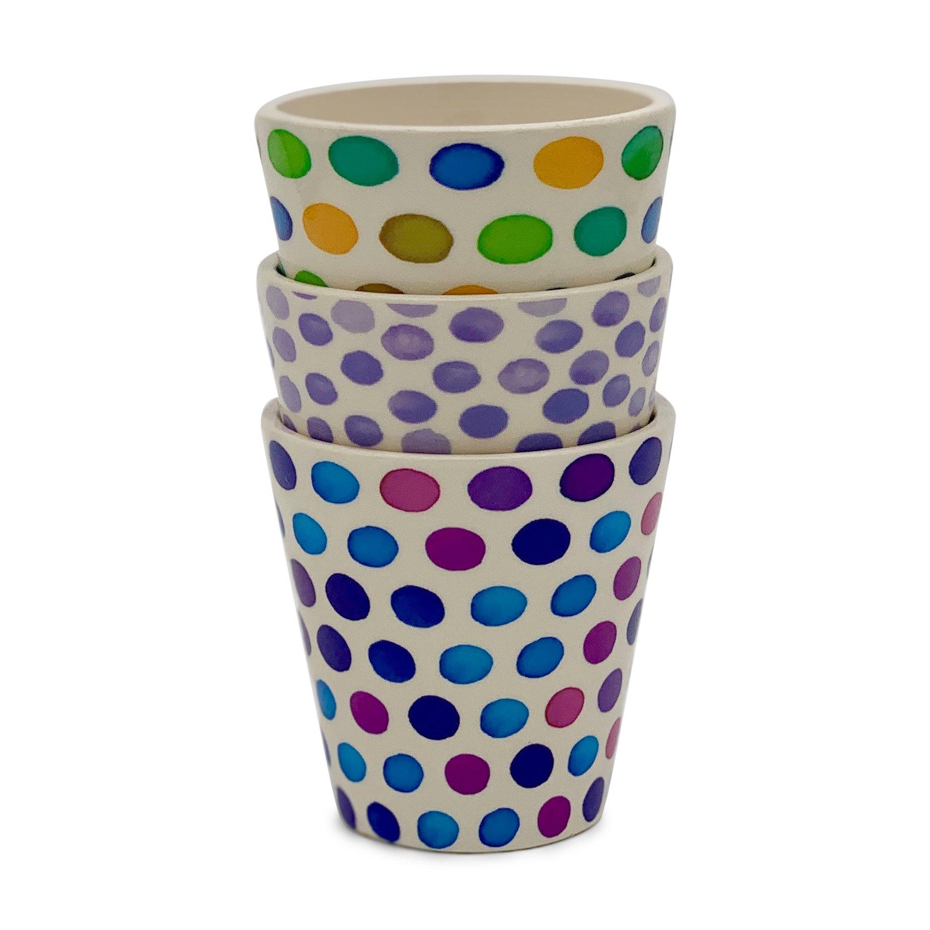 Sukkulententopf Ø 6cm mit Farbtupfern, 3er-Set -KAKTOS Pflanzen &amp; Zubehör