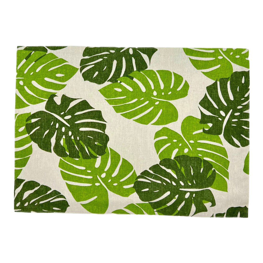 Tischset mit Monstera-Blättern 2er-Pack, weiss/grün, 33x45 cm, Oekotex 100 -KAKTOS Pflanzen &amp; Zubehör