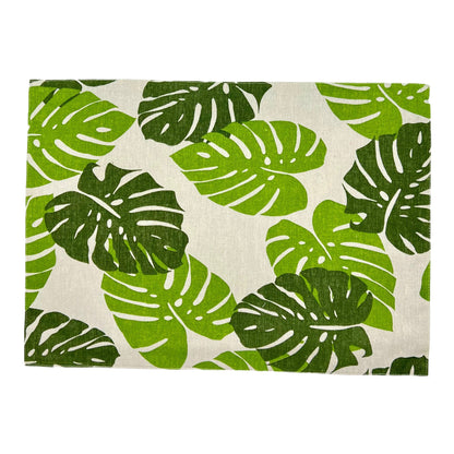 Tischset mit Monstera-Blättern 2er-Pack, weiss/grün, 33x45 cm, Oekotex 100 -KAKTOS Pflanzen &amp; Zubehör