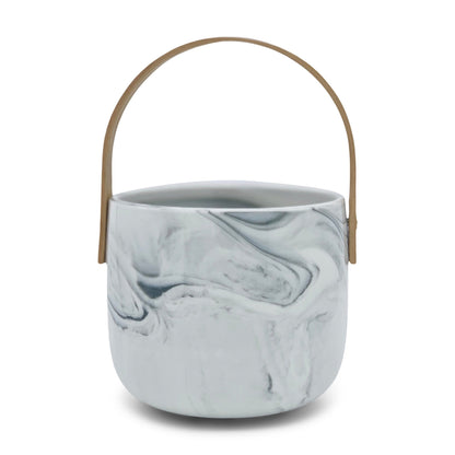 Übertopf aus Keramik mit Holzgriff, Ø14cm, -KAKTOS Pflanzen &amp; Zubehör