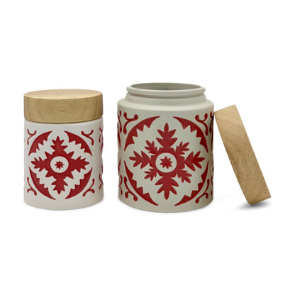 Vorratsdose aus Keramik mit Holzdeckel -KAKTOS Pflanzen &amp; Zubehör
